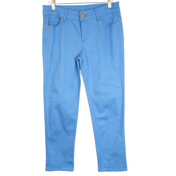 Buffalo David Bitton Gibson Cropped Skinny Mid Rise Stretch Blue Pants Size 29 - Picture 1 of 12